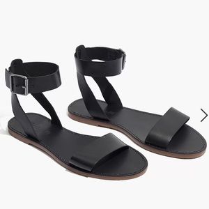 Madewell Black Leather The Boardwalk Ankle Strap